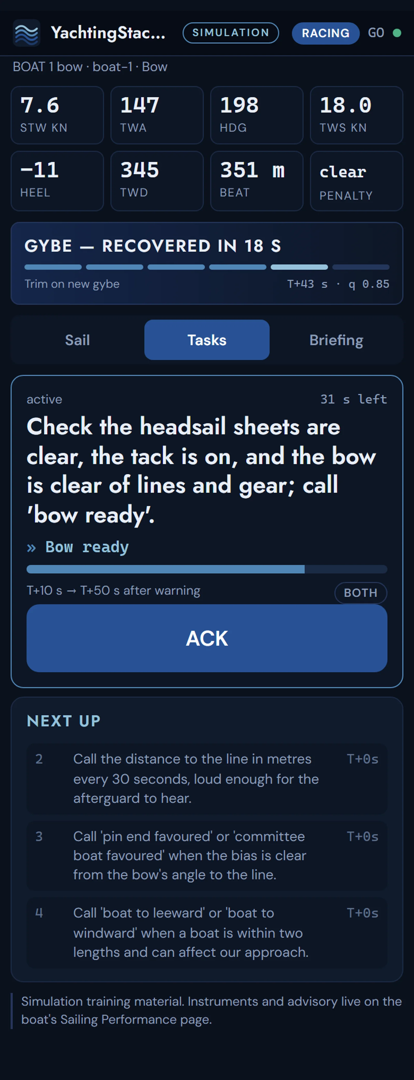 A task card